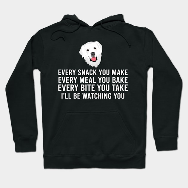 Every Snack You Make Pyrenees Whispers, Tee Triumph Extravaganza Hoodie by Kevin Jones Art